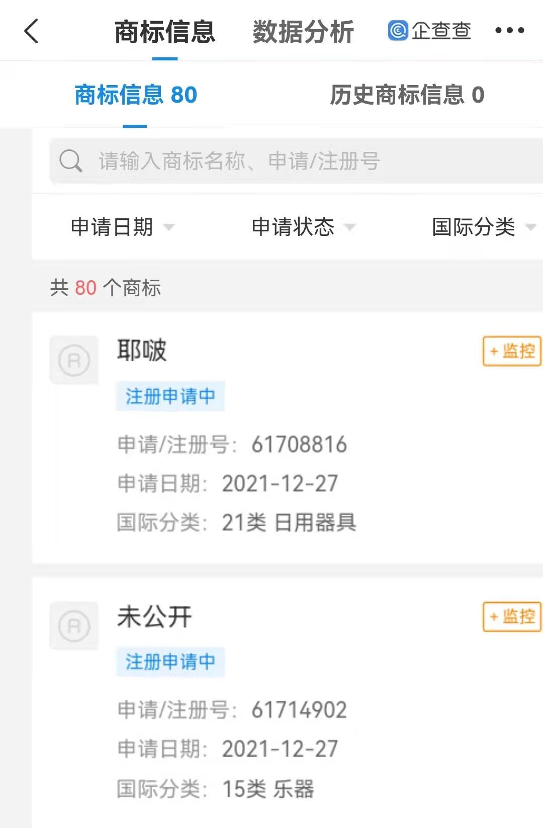 王一博申请乐器类商标